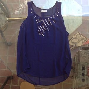 Urban Outfitters - Silence & Noise - Navy w/Matte Metal Details Sleeveless Top